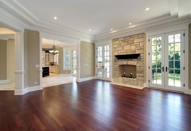 classic herringbone pattern in hardwood floor